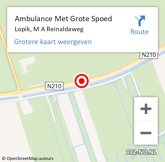 Locatie op kaart van de 112 melding: Ambulance Met Grote Spoed Naar Lopik, M A Reinaldaweg op 13 augustus 2017 03:41