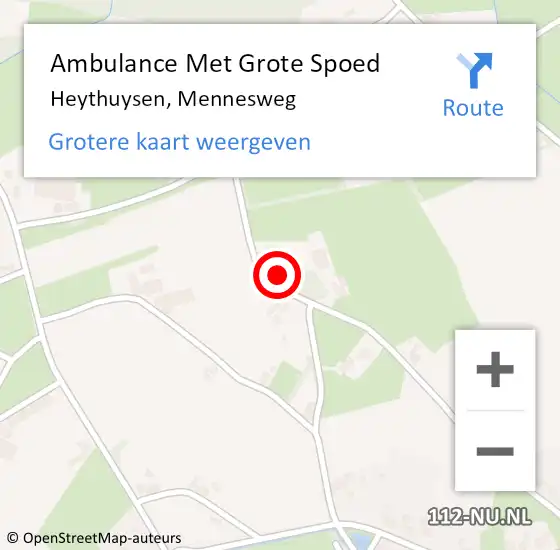 Locatie op kaart van de 112 melding: Ambulance Met Grote Spoed Naar Heythuysen, Mennesweg op 13 augustus 2017 13:00