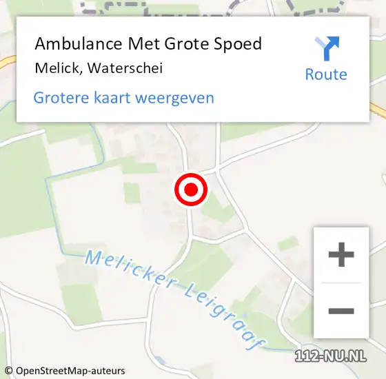 Locatie op kaart van de 112 melding: Ambulance Met Grote Spoed Naar Melick, Waterschei op 13 augustus 2017 15:48