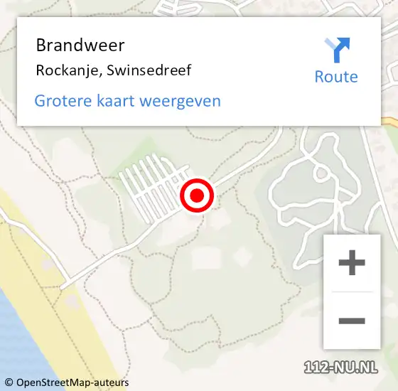 Locatie op kaart van de 112 melding: Brandweer Rockanje, Swinsedreef op 13 augustus 2017 18:22