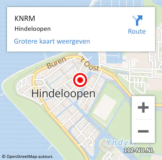 Locatie op kaart van de 112 melding: KNRM Hindeloopen op 17 augustus 2017 12:09