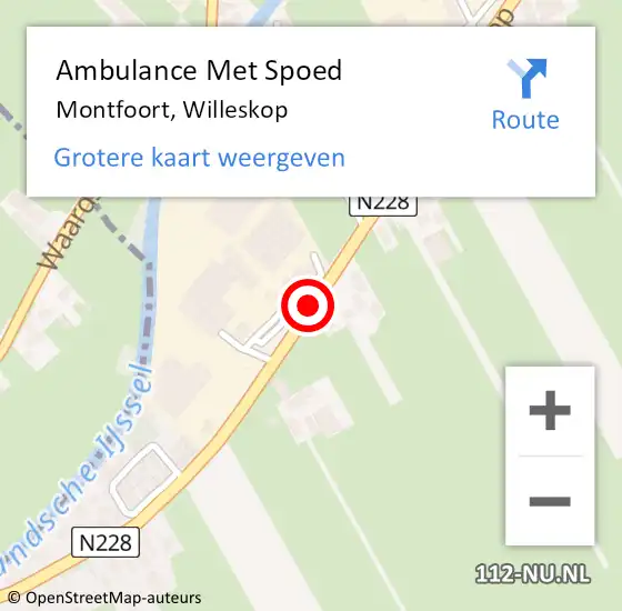 Locatie op kaart van de 112 melding: Ambulance Met Spoed Naar Montfoort, Willeskop op 17 augustus 2017 13:54