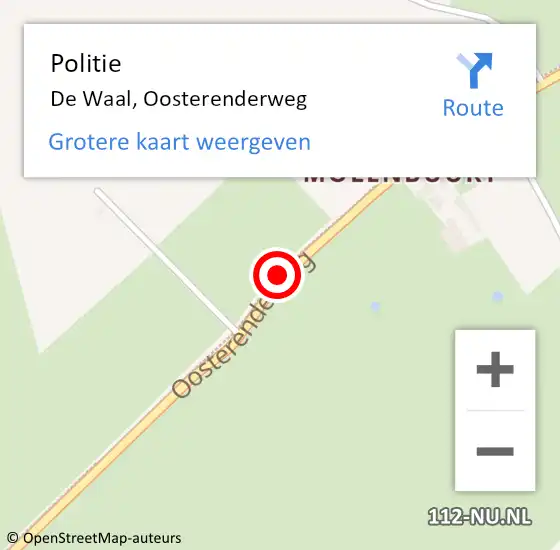 Locatie op kaart van de 112 melding: Politie De Waal, Oosterenderweg op 17 augustus 2017 17:51