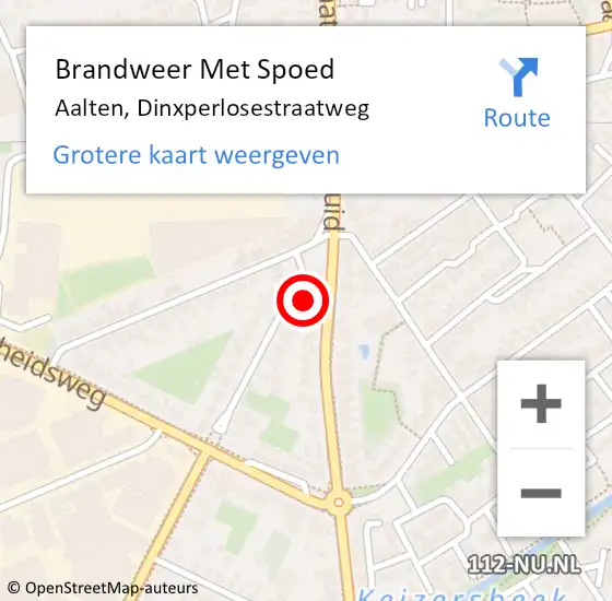 Locatie op kaart van de 112 melding: Brandweer Met Spoed Naar Aalten, Dinxperlosestraatweg op 18 augustus 2017 07:55