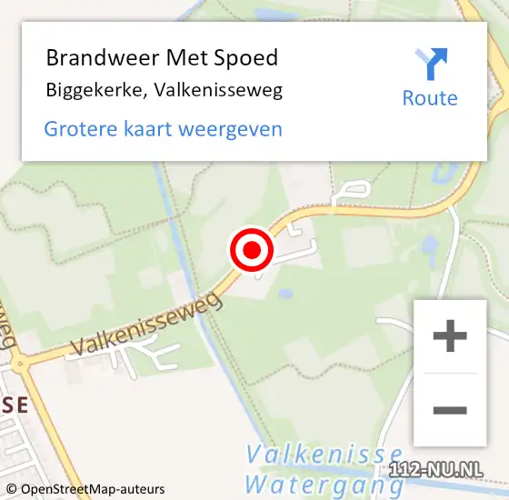 Locatie op kaart van de 112 melding: Brandweer Met Spoed Naar Biggekerke, Valkenisseweg op 18 augustus 2017 08:25