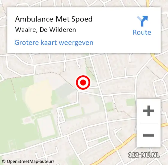 Locatie op kaart van de 112 melding: Ambulance Met Spoed Naar Waalre, De Wilderen op 18 augustus 2017 08:41