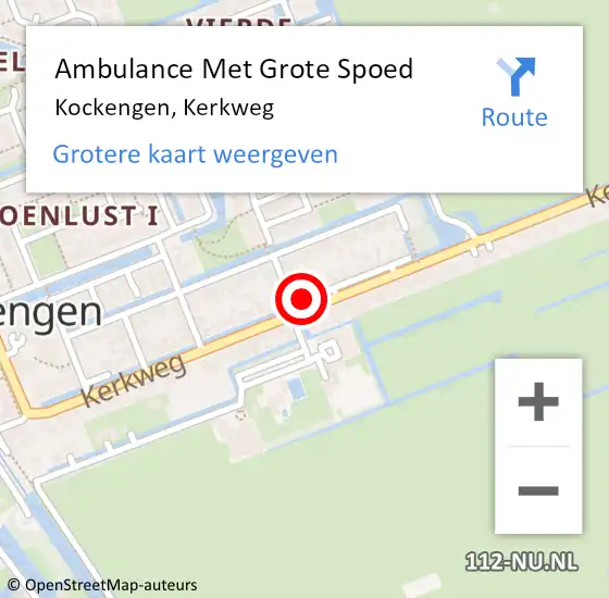 Locatie op kaart van de 112 melding: Ambulance Met Grote Spoed Naar Kockengen, Kerkweg op 18 augustus 2017 18:17