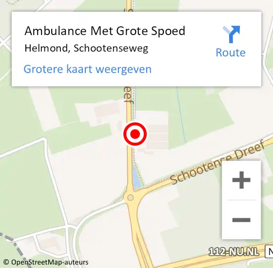 Locatie op kaart van de 112 melding: Ambulance Met Grote Spoed Naar Helmond, Schootenseweg op 18 augustus 2017 20:15