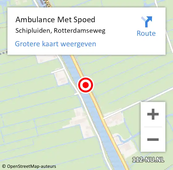 Locatie op kaart van de 112 melding: Ambulance Met Spoed Naar Schipluiden, Rotterdamseweg op 20 augustus 2017 02:25
