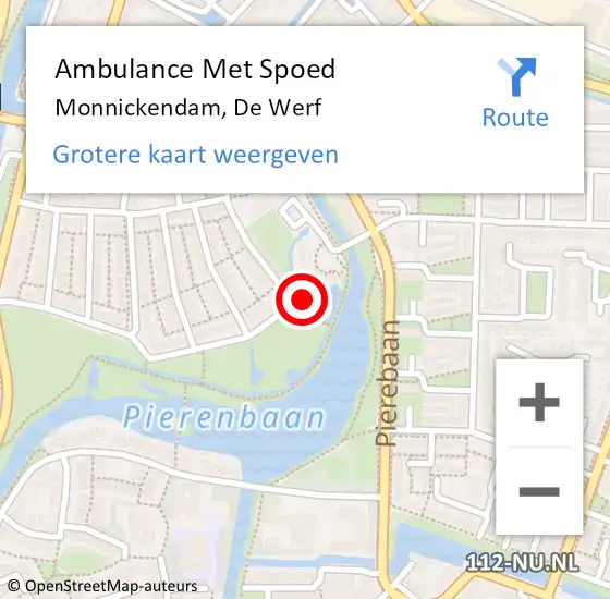 Locatie op kaart van de 112 melding: Ambulance Met Spoed Naar Monnickendam, De Werf op 20 augustus 2017 03:41