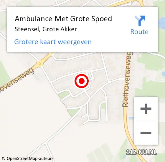 Locatie op kaart van de 112 melding: Ambulance Met Grote Spoed Naar Steensel, Grote Akker op 21 augustus 2017 07:46