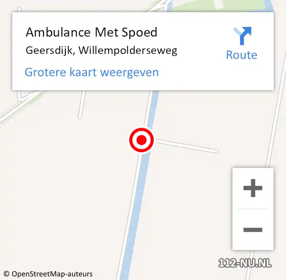 Locatie op kaart van de 112 melding: Ambulance Met Spoed Naar Geersdijk, Willempolderseweg op 21 augustus 2017 09:45