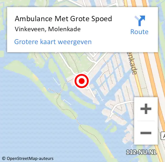 Locatie op kaart van de 112 melding: Ambulance Met Grote Spoed Naar Vinkeveen, Molenkade op 21 augustus 2017 12:03