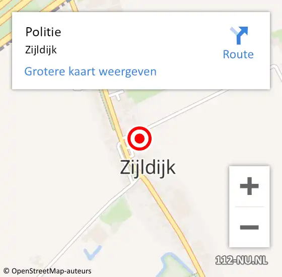 Locatie op kaart van de 112 melding: Politie Zijldijk op 21 augustus 2017 13:55