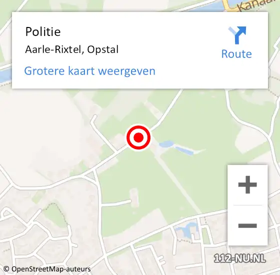 Locatie op kaart van de 112 melding: Politie Aarle-Rixtel, Opstal op 21 augustus 2017 14:57