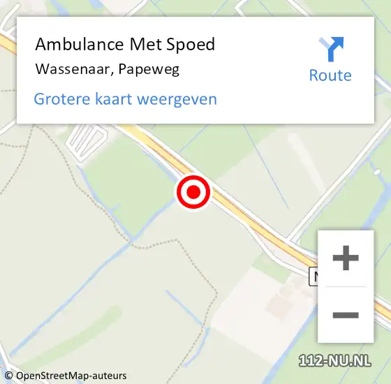 Locatie op kaart van de 112 melding: Ambulance Met Spoed Naar Wassenaar, Papeweg op 21 augustus 2017 15:33