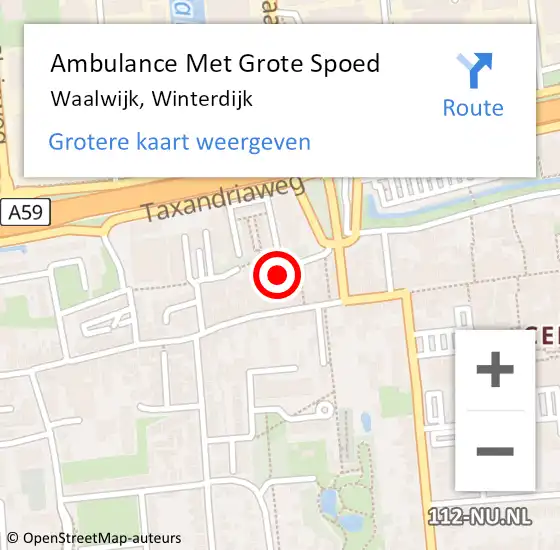 Locatie op kaart van de 112 melding: Ambulance Met Grote Spoed Naar Waalwijk, Winterdijk op 21 augustus 2017 16:38