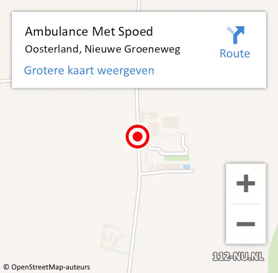 Locatie op kaart van de 112 melding: Ambulance Met Spoed Naar Oosterland, Nieuwe Groeneweg op 21 augustus 2017 17:24