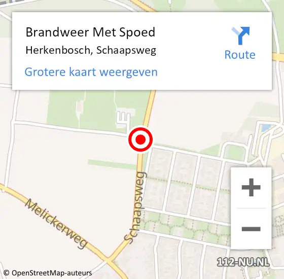 Locatie op kaart van de 112 melding: Brandweer Met Spoed Naar Herkenbosch, Schaapsweg op 21 augustus 2017 19:47