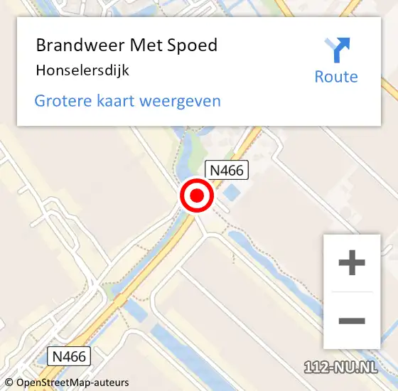 Locatie op kaart van de 112 melding: Brandweer Met Spoed Naar Honselersdijk op 21 augustus 2017 19:55