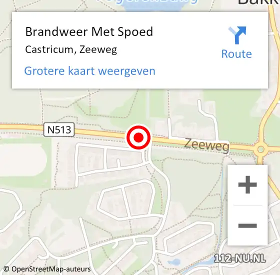 Locatie op kaart van de 112 melding: Brandweer Met Spoed Naar Castricum, Zeeweg op 21 augustus 2017 20:19