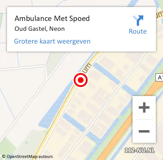 Locatie op kaart van de 112 melding: Ambulance Met Spoed Naar Oud Gastel, Neon op 21 augustus 2017 21:23