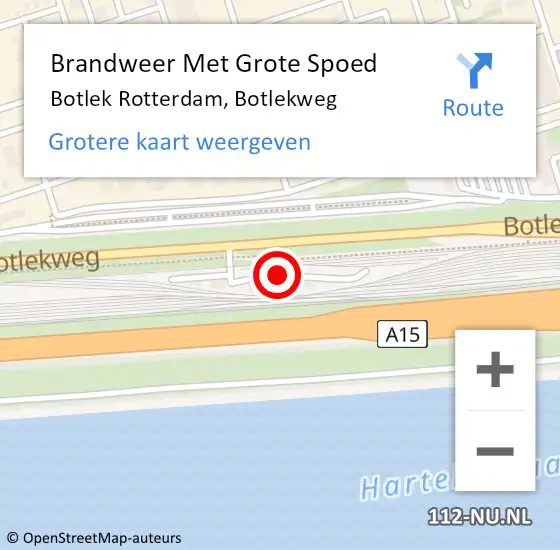 Locatie op kaart van de 112 melding: Brandweer Met Grote Spoed Naar Botlek Rotterdam, Botlekweg op 21 augustus 2017 21:29
