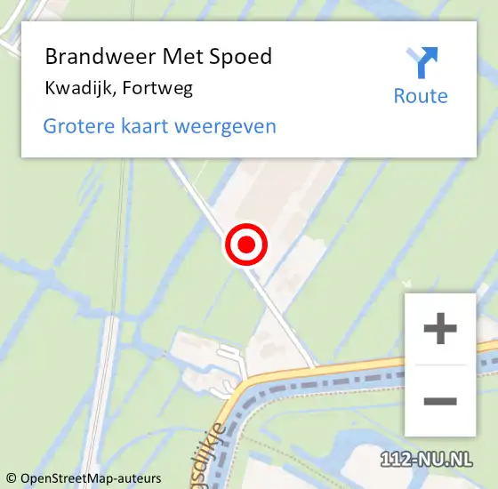 Locatie op kaart van de 112 melding: Brandweer Met Spoed Naar Kwadijk, Fortweg op 21 augustus 2017 21:41