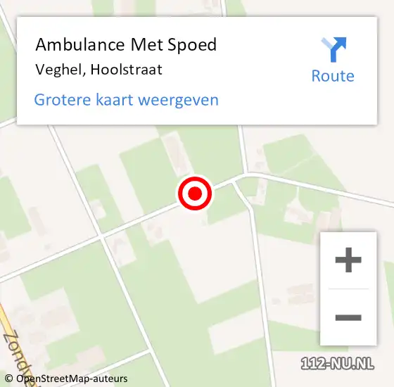 Locatie op kaart van de 112 melding: Ambulance Met Spoed Naar Veghel, Hoolstraat op 22 augustus 2017 14:53
