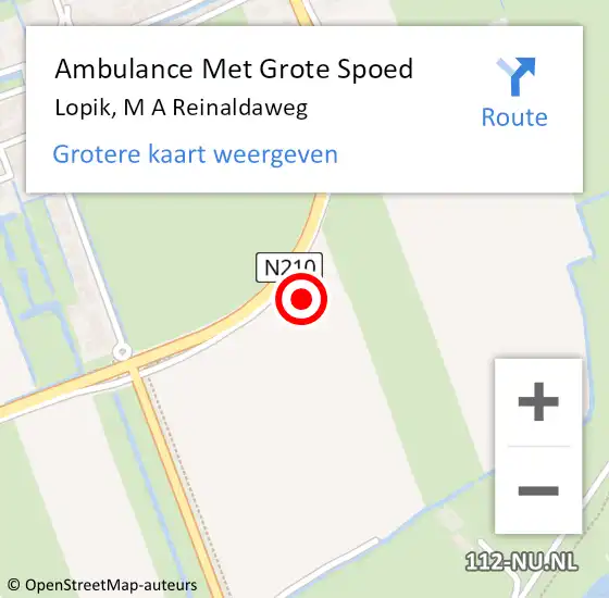 Locatie op kaart van de 112 melding: Ambulance Met Grote Spoed Naar Lopik, M A Reinaldaweg op 23 augustus 2017 06:19