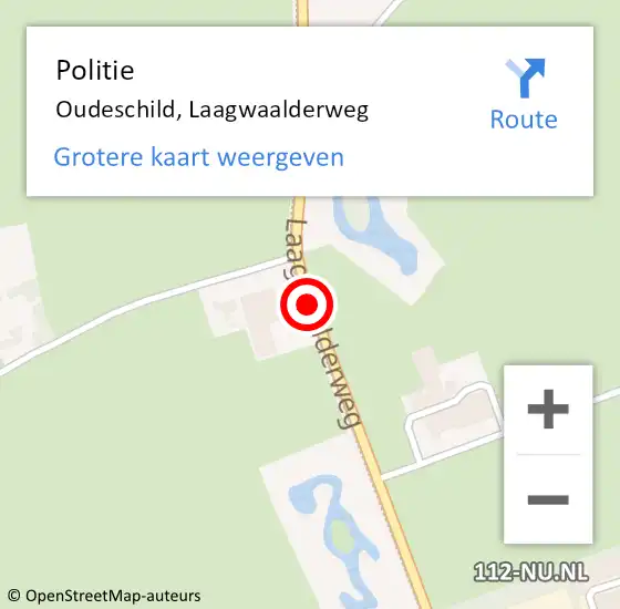 Locatie op kaart van de 112 melding: Politie Oudeschild, Laagwaalderweg op 23 augustus 2017 12:10