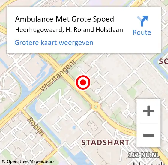 Locatie op kaart van de 112 melding: Ambulance Met Grote Spoed Naar Heerhugowaard, H. Roland Holstlaan op 23 augustus 2017 13:07