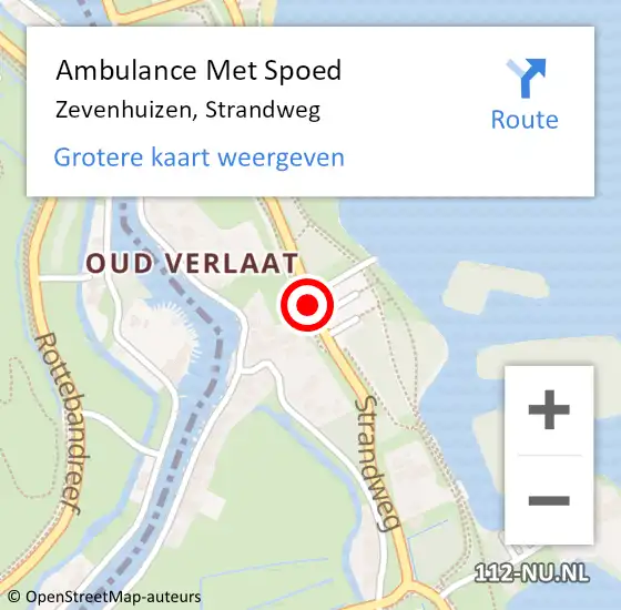 Locatie op kaart van de 112 melding: Ambulance Met Spoed Naar Zevenhuizen, Strandweg op 23 augustus 2017 16:29