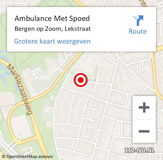 Locatie op kaart van de 112 melding: Ambulance Met Spoed Naar Bergen op Zoom, Lekstraat op 23 augustus 2017 18:06