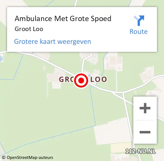 Locatie op kaart van de 112 melding: Ambulance Met Grote Spoed Naar Groot Loo op 23 augustus 2017 19:29