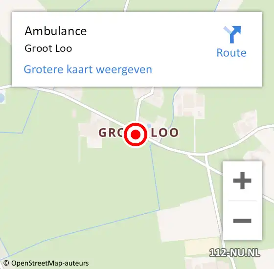 Locatie op kaart van de 112 melding: Ambulance Groot Loo op 23 augustus 2017 19:30