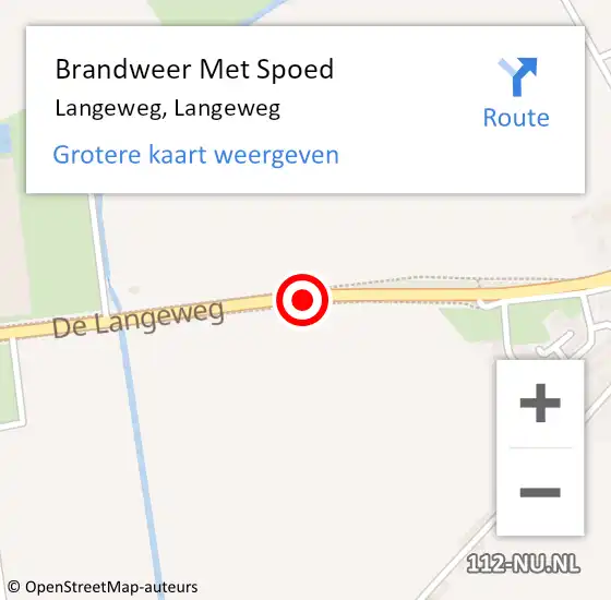 Locatie op kaart van de 112 melding: Brandweer Met Spoed Naar Langeweg, Langeweg op 23 augustus 2017 20:55