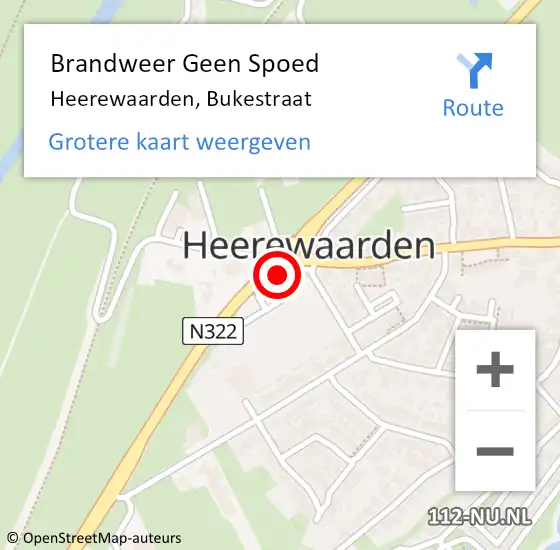 Locatie op kaart van de 112 melding: Brandweer Geen Spoed Naar Heerewaarden, Bukestraat op 23 augustus 2017 20:59