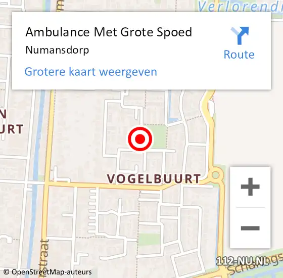 Locatie op kaart van de 112 melding: Ambulance Met Grote Spoed Naar Numansdorp op 23 augustus 2017 21:19