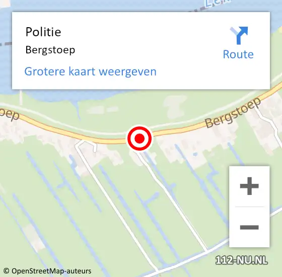 Locatie op kaart van de 112 melding: Politie Bergstoep op 24 augustus 2017 11:42