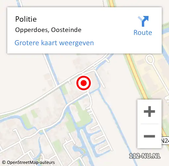 Locatie op kaart van de 112 melding: Politie Opperdoes, Oosteinde op 25 augustus 2017 15:52