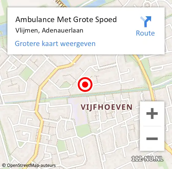 Locatie op kaart van de 112 melding: Ambulance Met Grote Spoed Naar Vlijmen, Adenauerlaan op 25 augustus 2017 20:39