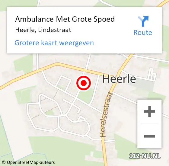 Locatie op kaart van de 112 melding: Ambulance Met Grote Spoed Naar Heerle, Lindestraat op 26 augustus 2017 10:02