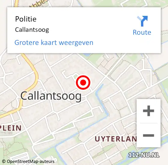 Locatie op kaart van de 112 melding: Politie Callantsoog op 26 augustus 2017 17:19