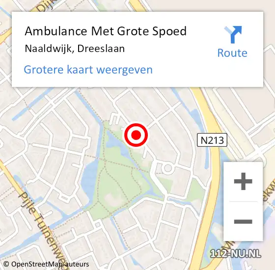 Locatie op kaart van de 112 melding: Ambulance Met Grote Spoed Naar Naaldwijk, Dreeslaan op 28 augustus 2017 01:05