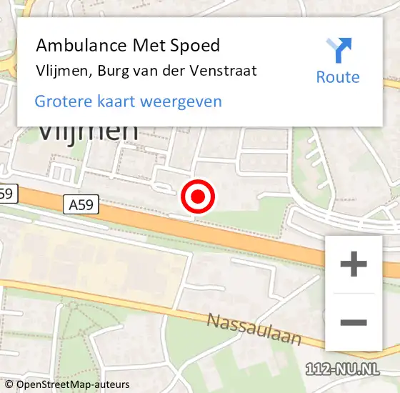 Locatie op kaart van de 112 melding: Ambulance Met Spoed Naar Vlijmen, Burg van der Venstraat op 28 augustus 2017 01:25