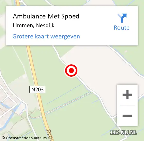 Locatie op kaart van de 112 melding: Ambulance Met Spoed Naar Limmen, Nesdijk op 28 augustus 2017 15:24