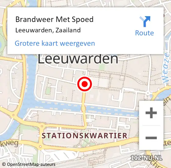 Locatie op kaart van de 112 melding: Brandweer Met Spoed Naar Leeuwarden, Zaailand op 28 augustus 2017 20:50