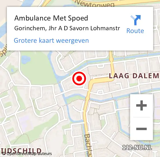 Locatie op kaart van de 112 melding: Ambulance Met Spoed Naar Gorinchem, Jhr. Mr. A.F. de Savornin Lohmanstraat op 29 augustus 2017 07:45