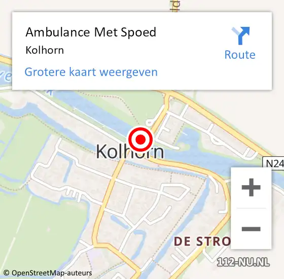 Locatie op kaart van de 112 melding: Ambulance Met Spoed Naar Kolhorn op 29 augustus 2017 12:56